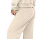 LovelyWholesale Women Sweatsuits 2 Piece Set Zip Up Sweatshirt and Wild Leg Sweatpants Set Apricot, Size: Small