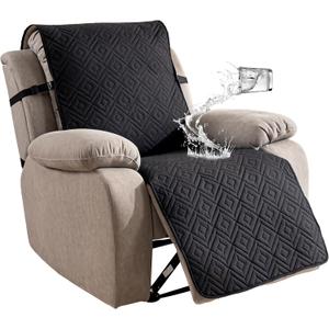 Genina Waterproof Recliner Chair Cover - 100% Protection! Non-Slip, Washable & Durable Protector for Kids & Pets23.6'' /Black