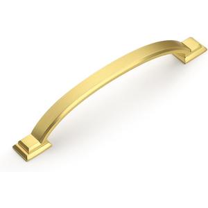 Mengico 10 Pack 5 Inch (128mm) Gold Arch Cabinet Pulls - Zinc Alloy Drawer Handles for Kitchen & Bathroom, Vintage Style Cabinet Hardware