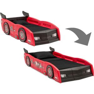 Delta Children Grand Prix Race Car Toddler-to-Twin Bed, Red, 94.49x45.34x21.47 Inch