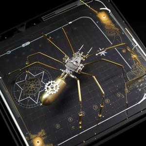 Steampunk Spider Metal Model Kit for Adults  DIY Mechanical Insect Sculpture with Brass Gear Details, 3D Retro Industrial Art Puzzle Craft for Home Office Decoration & Collectors Gift (Frons Spider)