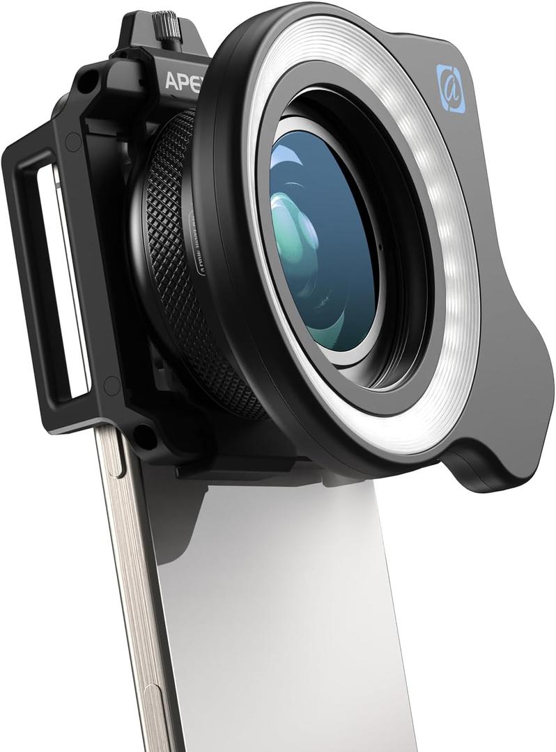 APEXEL 10-20X Macro Lens for iPhone & Android Phones | HD Photography Lens Kit with Universal Clip & 45-Mode Fill Light | Capture Still Life Close-Ups, Insects, Plants, Jewelry, Food & Small Objects