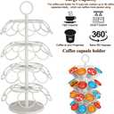 Coffee Pod Carousel Holder,Compatible with K-Cups Organizer Compatible with 36 Cup Pods,Spins 360-Degrees