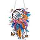 Eiflow Desktop Diamond Art Kit for Adults Dream Catcher, DIY Tabletop Diamond Art Painting with Stand, Acrylic Stand Up Gem Painting Board Kit