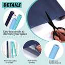 Skyygemm 4 Rolls Colored Bulletin Board Paper Nonwoven Craft Waterproof Fade Resistant Bulletin Board Paper Roll Bulk for Fall Art Decor Drawing Craft Painting(Blue,2 x 12 ft)