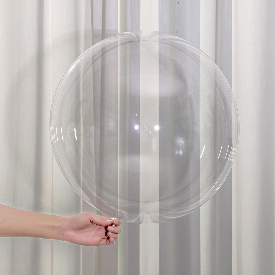 AOQEE 60PCS 20 Inch Bobo Balloons, Clear Balloons for Stuffing Bubble Balloons Helium Style Large Transparent Balloon for Birthdays Anniversary Weddings Baby Showers Christmas Party Decorations