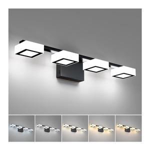 LED Modern Bathroom Light Fixtures, 3-Light Dimmable Vanity Lights with 5 Color Modes, Matte Black Acrylic Bathroom Wall Lighting Fixtures Over Mirror, 2700K- 6500K Adjustable, 25.5 Inch, ETL Listed