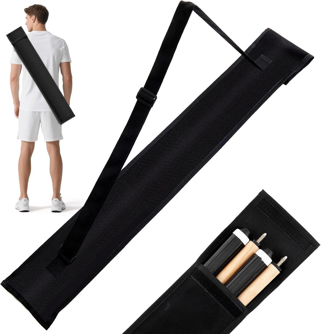Sosation Pool Cue Case 2 x 2, Pool Stick Case for Holding 2 Butts & 2 Shafts, 32" Long Soft Billiard Cue Sling Bag for Men and Women