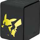 Ultra Pro Elite Series: Pikachu Alcove Flip Deck Box - Premium Leatherette Magic for 100 Double-Sleeved Pokemon Cards & Magic the Gathering - Magnetic Closure & Humor for Trading Card Fans!