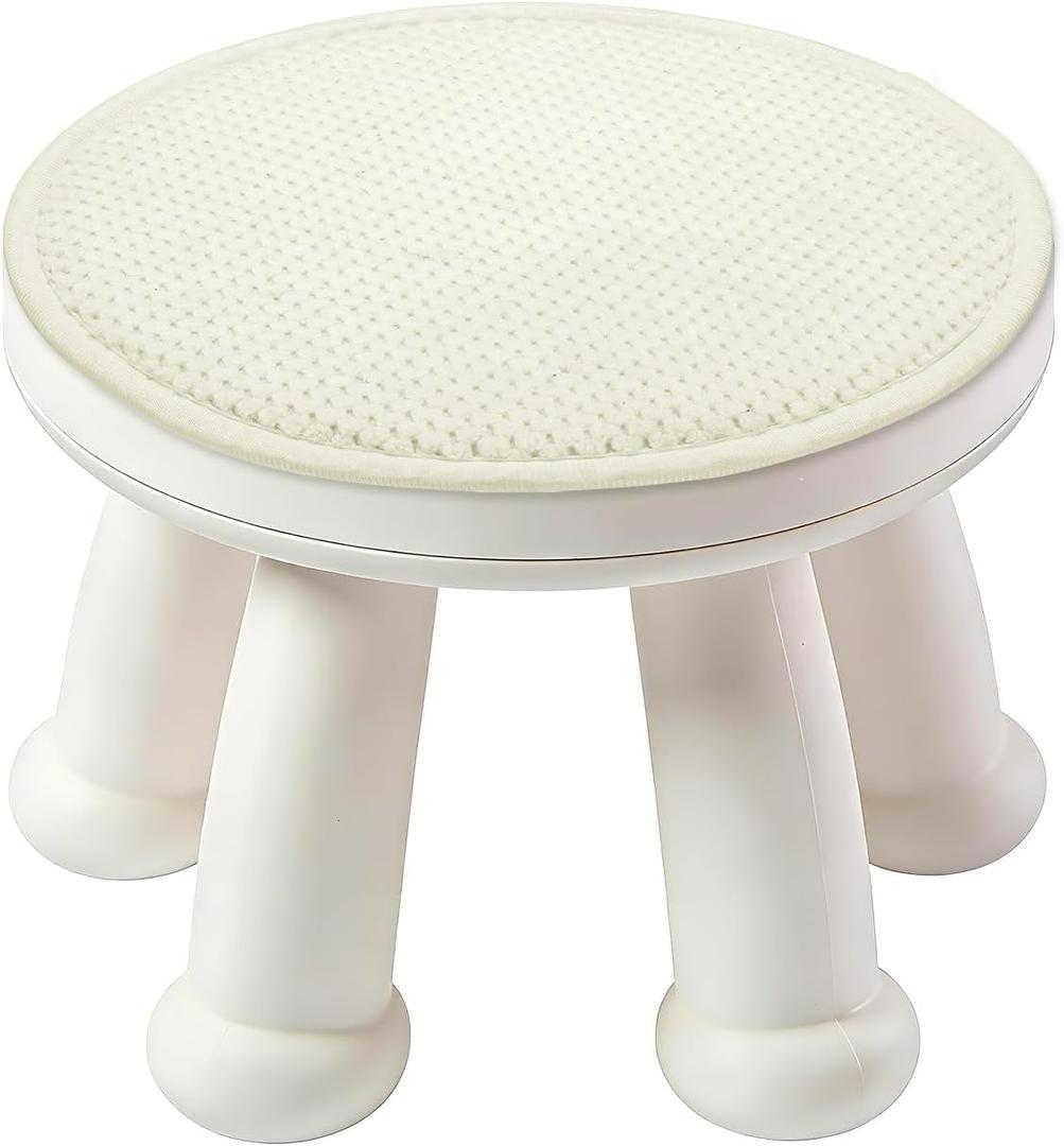 uxcell Round Stool Cushion, 10 x 10 Inch Round Seat Pads with Elastic Straps, Anti-Slip Soft Round Pad Chair Seat Cushions for Dining Chairs Kitchen Bar High Stool, White