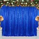 ShinyBeauty 10x10ft Royal Blue Sequin Backdrop | Glitter Photo Background for Weddings, Parties, Photography | Elegant Curtains for Birthday, Photo Booth Decorations