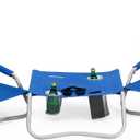 #WEJOY 2 Pack Beach Chairs and Table Set Folding Low Beach Chairs for Adults Lightweight Outdoor Chair with Carry Bag for Lawn Camping Picnic Sports Blue Chair & Table Set