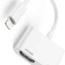 Apple MFi Certified Apple Lightning to HDMI Adapter, Apple Lightning to Digital AV Adapter, 1080P Sync Screen with Lightning Charging Port for iPhone/iPad/TV/Projector/Monitor
