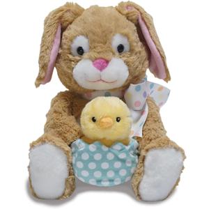 Cuddle Barn - Hip & Hop | Animated Plush Easter Bunny Interactive Stuffed Animal Toy Holding Chick in Egg Sings and Bops to Peter Cottontail