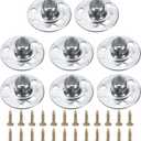 uxcell 8Pcs M8 T-Nuts, Zinc Plated Steel Brad Hole Tee Nut with Screws, 3-Hole Round Base Weld Nuts 11.2mm Height Through Hole Flange Insert Female Thread Plate Nuts, Silver