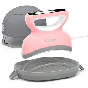 Calogy Hat Press Heat Machine for Caps, Mini Portable Hat Heat Press with Timer, Max 410,Precision Temp Control 5, Fast & Evenly Heating Curved Plate for Vinyl Transfer, Sublimation, Iron (Pink)