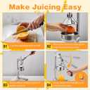 Stainless Steel Manual Citrus Juicer Heavy-Duty Lever Press
