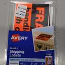 Avery Preprinted Shipping Labels, "Fragile Handle with Care" Label Stickers, 3" x 5", Non-Printable, 40 Rectangle Labels Total (5283)