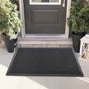 Front Door Mat, Durable Welcome Matt Outdoor, 3D Mesh Heavy Duty Doormat Outside Entrance, Non-Slip, Waterproof, Easy Clean, Stain Resistance, Fade Resistant Entryway Mats, 35"X24" Black