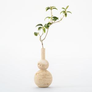 Wild Works Vintage Travertine Gourd Vase Mid-Ancient Minority Abstract Geometric Ornament Home Decor Indoor