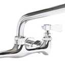 HARDURA Commercial Kitchen Sink Faucet Wall Mount Utility Sink Faucet 8 Center and 10 Swing Spout