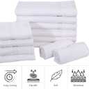 White 16x27 Inch Cotton Blend Economy Hand Towels Salon/Gym/Hotel Super use Absorbent Best for Kitchen,Janitorial,Home use Towels (60 Pack)