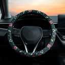 Wild Flowers Steering Wheel Cover Auto Steering Wheel Protector, Anti-Slip, Breathable, Absorbing Sweat, Universal Floral Car Accessories 14.515 inch,Fit for Most Car, Trucks, SUV