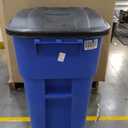 Rubbermaid Commercial Products BRUTE Rollout Trash/Garbage Can/Bin with Wheels, 50 GAL, Blue, for Restaurants/Hospitals/Offices/Back of House/Warehouses