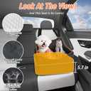 Dog Car Seat for Medium Sized Dogs 30 lbs, Safety Booster Seat for Small Dogs Hooks to The Seatbelt & with Elevated Cushion, Soft Waterproof Washable Small Dog Car Seat with Storage Pockets (Black)