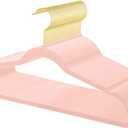 36-Pack Premium Velvet Hangers with Gold Hooks - Space-Saving Non-Slip Heavy-Duty Clothes Hangers for Coats, Suits, Dresses, and Sweaters - Slim Design, Closet Organizer(Blush Pink+Gold)