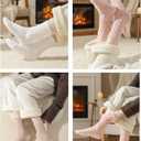 Marchare Fuzzy Socks For Women Crew Cozy Socks Fluffy Slipper Socks Warm Sleeping Sock (White)