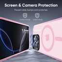 2 x Compatible with iPhone 16 Pro max Bumper case Fits MagSafe 10FT Drop Resistant Matte Skin Feeling Shockproof Back Cover Fits iPhone 16 Pro max Phone Cases 6.9", Light Pink