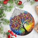 Jocidea Christmas Ornaments - Stained Glass Tree of Life - Multicolor Handcrafted Hanging Ornament for Christmas Tree - Gifts for Family, Friends, Couple - Gifts Exchange