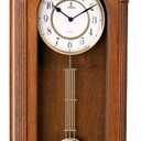 Pendulum Wall Clock Battery Operated - 26 inch Large, Wooden Hanging Grandfather Wall Clock with Pendulum - Quiet, Made with Real Wood for Living Room Decor, Office & Home Décor Gift