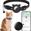 GPS Cat Tracker with Collar, Smart Tracker for Cats - No Subscription | Waterproof | Real-Time Tracking | 365-Day Battery Life, Pets Locator for Small Dogs, Cat Anti-Lost Device (Android Only)