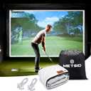 Golf Simulator Impact Screen Display Projection Screen for Golf Training, 20pcs Ball Bungee Cords, Indoor Super Clear Golf Impact Screen, (118*118) inches(9.8 x 9.8 ft), White