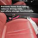 2 Pack Car Seat Gap Filler with Storage, Organizer, Hook & Emergency Glass Breaker, Universal for Cars Trucks SUVs, Stop Items from Falling