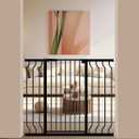 WAOWAO Extra Tall 40.55" Baby Gate 29.92-46.85" Wide Pressure Mounted Walk Through Swing Auto Close Safety Black Metal Toddler Child Dog Pet for Indoor Stairs,Doorways,Kitchen