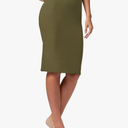 Conceited Skirts for Women - Pencil Skirt - Wear to Work - Midi Length in Regular and Plus Size - Many Colors - Classic Olive Green- XXL