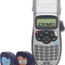 DYMO LetraTag 100H Plus Handheld Label Maker for Office or Home, Silver Machine + 2 Tapes