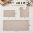 Sunfly Bathroom Rugs Sets 3 Pieces, Beige 17"x27" & 24"x60" & 20"x24" U