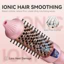 Thermal Brush, MINI & Tiny 1 Inch Ionic Curling Brush for Shiny Hair, Tourmaline Ceramic Ionic Curling Iron Brush for Short to Medium Hair, Adjustable Temperature, Dual Voltage, Compact-Size