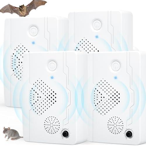 2 Pack Ultrasonic Bat Repellent Devices for Attic, Rechargeable Bat Keep Away, Bird Deterrent Devices Indoor&Outdoor for Porch, House, Garages, Friendly to Human & Pet