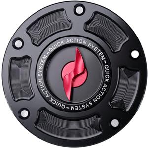 CNC Accessories Fuel Tank Cap Motorcycle Gas Cap Lightning Key Quick Action Cover Fit For Aprilia RSV4 Tuono V4 1100 RR For Ducati Monster 1100 Diavel Scrambler 1100 Panigale V2 V4 S (Red)