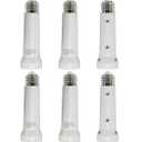 Light Socket Extender, E26/E27 Socket Extension Adapter, 5.31 inch Light Bulb Extension Socket, Light Bulb Socket Extender, Screw in Lamp Holder Adapter (White 6Pack)