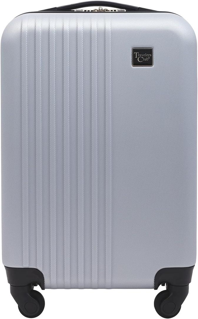Travelers Club Cosmo Luggage, Silver-20, 20-Inch, 1-piece