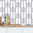 Black and White Wallpaper Peel and Stick Wallpaper Modern Geometric Removable Wall Paper Stripe Contact Paper for Cabinets Shelf Liner Bathroom Vinyl Roll Self Adhesive 17.7"x118" Renter Friendly