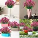 20 Bundles Artificial Flowers Outdoor,UV Resistant Faux Flowers No Fade Outdoor Fake Plastic Plants Outside Garden Porch Window Box Decor(Rose Red)
