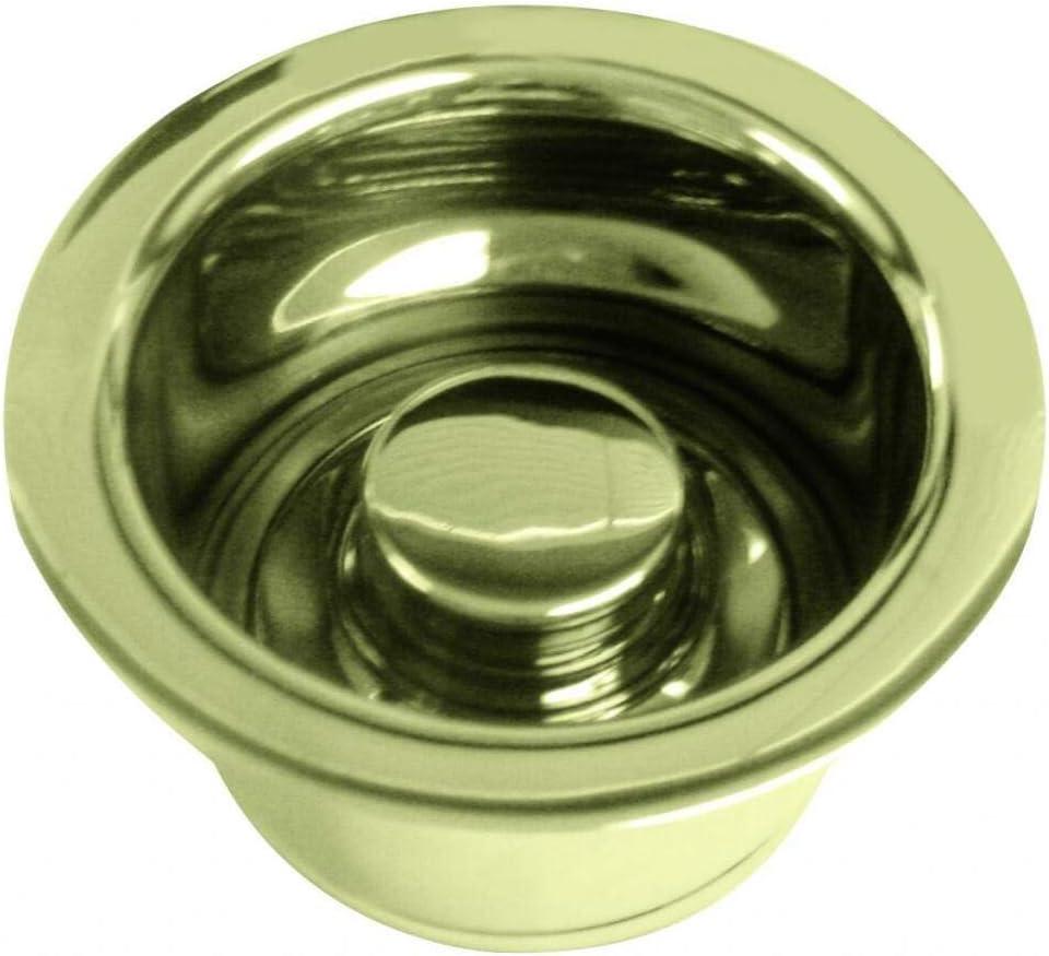 Westbrass D2082-01 3-1/2" Extra-Deep Collar Kitchen Sink Waste Disposal Flange & Stopper, Polished Brass, 1-Pack
