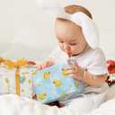 8 x WRAPLULU Blue Baby Shower Wrapping Paper - 4 Jumbo Sheets, 28 * 40 Inches - Rubber Duck Gift Wrap with Soap Bubbles, Perfect for Boys Girls, Birthday, Newborn, Gender Reveal